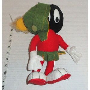 Vintage Warner Bros Marvin The Martian 12" Plush Stuffed Doll 24K (1993) READ